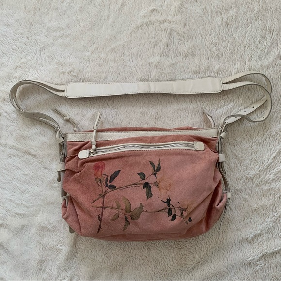NWOT - Francesco Biasia pink suede crossbody bag - Picture 2 of 14